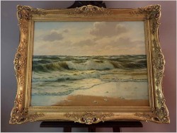 Fale morskie nad brzegiem Bałtyku - Waldemar Schlichting (1896 - 1970)