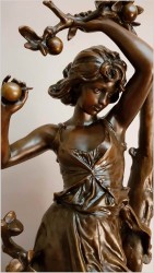 STARA FIGURA Z PRAWDZIWEGO BRĄZU 28KG - HIPPOLYTE MOREAU (1832-1927) ORYGINAŁ XIXw!