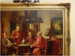 MALARSTWO RODZAJOWE! GEMÜTLICHE RUNDE - (Claüs BERNER XIX/XXw.) München