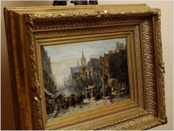 PAŁACOWE MALARSTWO! ANSICHT VON ANTWERPEN - MAX GAISSER (AUGSBURG 1857-1922 MUNICH)