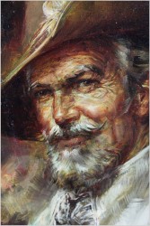RARYTAS! PORTRET MUSZKIETERA - Prof. Willi DEPRÉ (1922-1995r.) PIECZĘĆ LAKOWA!