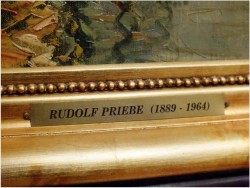 ŁODZIE PRZY BRZEGU - Rudolf PRIEBE (Kiew 1889-1964 Hamburg)