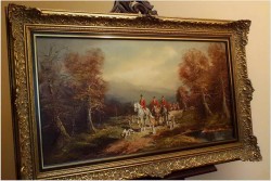 MALARSTWO PANORAMICZNE  "WYJAZD NA POLOWANIE" - Hermann WIESENHÖFER *1929