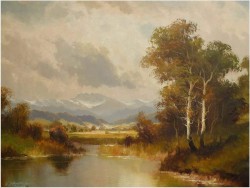 PIĘKNY SALONOWY KRAJOBRAZ -  HELMUT STADELHOFER (1914- 1979)