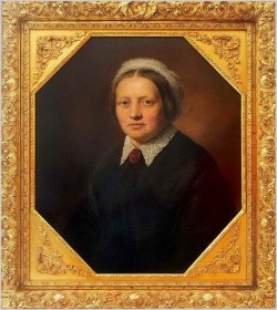 POLECAMY! PIĘKNY PAŁACOWY PORTRET BIEDERMEIER PRZEDSTAWIAJĄCY POSTAĆ KOBIETY XIXw.