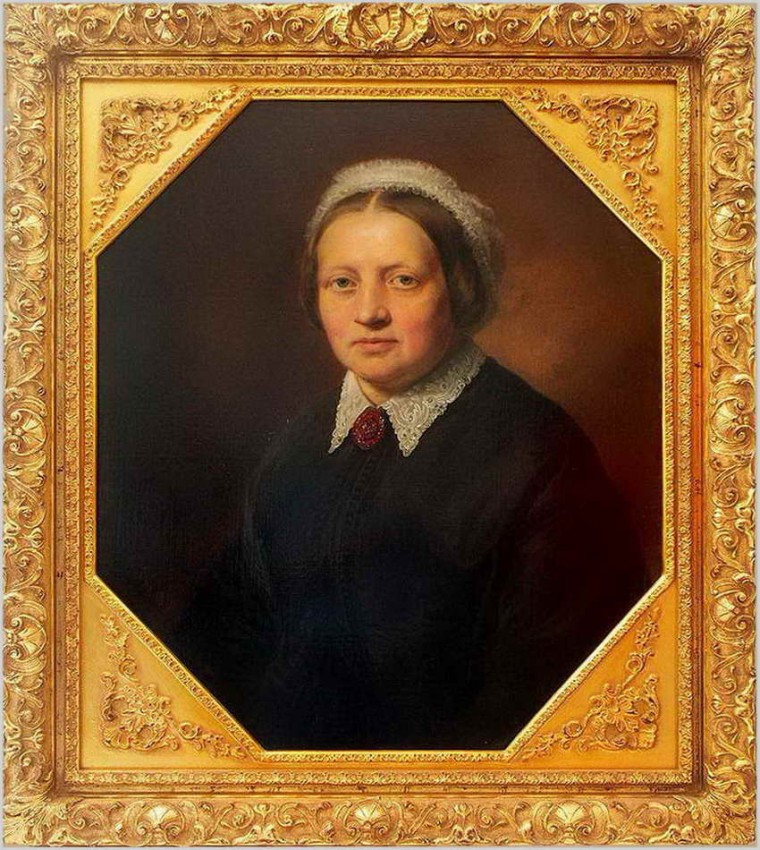 POLECAMY! PIĘKNY PAŁACOWY PORTRET BIEDERMEIER PRZEDSTAWIAJĄCY POSTAĆ KOBIETY XIXw.