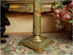 PIĘKNA SYGNOWANA LAMPA NAFTOWA Z ONYX - MATADOR 15"