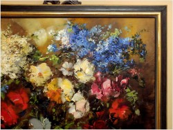 PAŁACOWE MALARSTWO! KWIATY W WAZONIE - Ingfried Paul HENZE-MORRO (1925-2013) CERTYFIKAT!