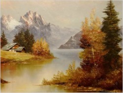 Na rozlewiskach! Wielki stary obraz olejny - Oryg. Georg Kuboth (Schlesien, Śląsk 1916-2004) 135cm x 75cm