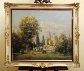 PAŁACOWE MALARSTWO ROKOKO! SCENA PARKOWA - Herbert ISENBERG *1930