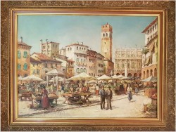 UNIKAT! PIAZZA DELLA ERBE, VERONA - HANS WOLF (1921 IN GRAZ; † 1972 EBENDA)