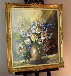 ZOBACZ! WYJĄTKOWA SALONOWA MARTWA NATURA - BUKIET WIOSENNYCH KWIATÓW, NIEMCY XXw.