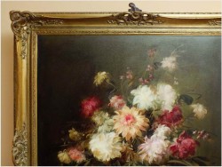 Pałacowe malarstwo, kwiaty w wazonie - Kömpöczy Balogh Endre (Hungary,1911-1977)  120cm x 100cm