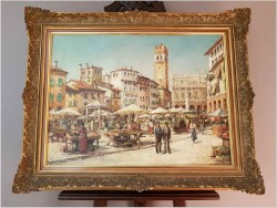 UNIKAT! PIAZZA DELLA ERBE, VERONA - HANS WOLF (1921 IN GRAZ; † 1972 EBENDA)