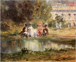 Malarstwo Rokoko! Dworska Scena Parkowa - Herbert Isenberg *1930