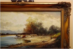 Polecamy! Wyjątkowy pejzaż z krowami ~ Helmut Stadelhofer (1914- 1979)