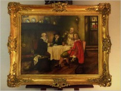 NIDERLANDZKIE MALARSTWO RODZAJOWE!  W HOLENDERSKIM WNĘTRZU - JEAN DE CLERC XIXw.