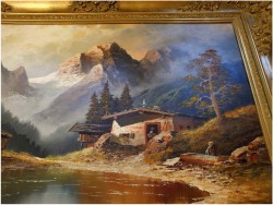 MEGA RARYTAS! ALPEJSKI KRAJOBRAZ - GUSTAW WEISS/GUWE (130 x 110)