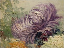 MALARSTWO WĘGIERSKIE, CHRYZANTEMY W WAZONIE - FERENC SZEKELY (1900-1988 Hungary)