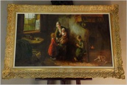 MALARSTWO OLEJNE - MATKA Z DZIEĆMI, MACIERZYŃSTWO -SYGN. C.WILLEMS (1888-1966)