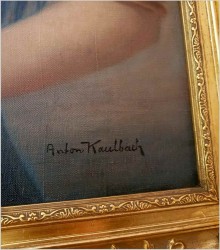 Piękny Obraz w Stylu Art Déco, Hiszpanka z Kastanietami - Anton Kaulbach (1864-1930)