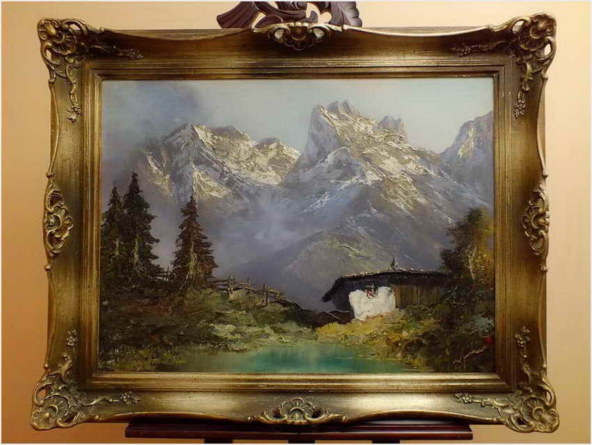 POLECAMY! KRAJOBRAZ ALPEJSKI! - HERBERT UERPMANN, ( Barmen 1911 - 1996 Düsseldorf)