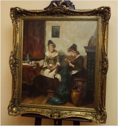 MALARSTWO AUKCYJNE! - SCENA RODZAJOWA! DICKMEIS GERHARD (1918-1978r.)