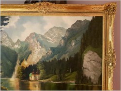 Widok na Kościół Św. Bartłomieja,  Jezioro Königssee - Niemcy XXw