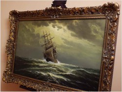 PIĘKNA MARINA! ŻAGLOWIEC NA PEŁNYM MORZU - ERNST ALSEN (1920 - 1989)