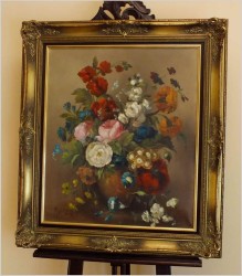 PIĘKNE PAŁACOWE KWIATY! MARTWA NATURA - MEDINA LOUISA (ur. 1911 Padwa)