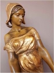 OKAZ MUZEALNY 75CM! DZIEWCZYNA Z DZBANEM -  Friedrich GOLDSCHEIDER (1845-1897)