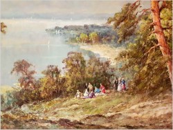 Polecamy wyjątkowy obraz olejny! Piknik - Horst Hartung (*1921 Berlin)