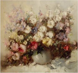 AUKCYJNY MALARZ! KWIATY W WAZONIE - Ingfried Paul HENZE-MORRO (1925-2013) CERTYFIKAT!