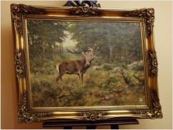 MALARSTWO AUKCYJNE! JELEŃ NA RYKOWISKU - Georg Majewicz (1897 - 1965 | Niemcy)