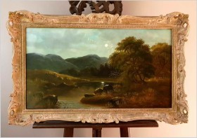 Epoka Wiktoriańska! Piękny romantyczny krajobraz 1883r / Pozycja II.