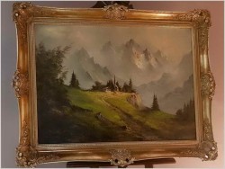 PIĘKNE NIEMIECKIE MALARSTWO KRAJOBRAZOWE-  EBERLINGER XXw. (120x90cm)