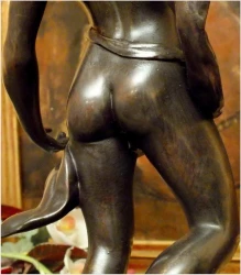 SYGNOWANA LAMPA NAFTOWA Z FIGURĄ ORFEUSZA - Par Bruchon (XIXw.)