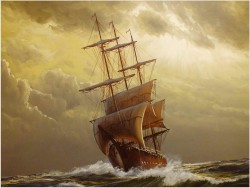 PAŁACOWE MALARSTWO MARYNISTYCZNE - ERNST ALSEN (1920 - 1989)