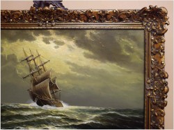 PIĘKNA MARINA! ŻAGLOWIEC NA PEŁNYM MORZU - ERNST ALSEN (1920 - 1989)