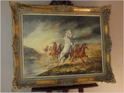 POLECAMY MALARZA ANIMALISTĘ! PĘDZĄCE DZIKIE KONIE - HANS RIEDMANN (1913-1991)