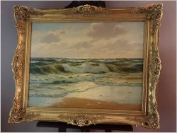 Fale morskie nad brzegiem Bałtyku - Waldemar Schlichting (1896 - 1970)