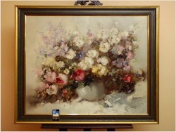 AUKCYJNY MALARZ! KWIATY W WAZONIE - Ingfried Paul HENZE-MORRO (1925-2013) CERTYFIKAT!