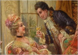 Stare Malarstwo Rokoko! Muzyka Śpiew i Wino - Stephan Sedláček (1868-1936 Wien)