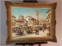 UNIKAT! PIAZZA DELLA ERBE, VERONA - HANS WOLF (1921 IN GRAZ; † 1972 EBENDA)