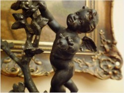 LAMPA NAFTOWA, CUEILLETTE DE POMMES - Henryk KOSSOWSKI (1855-1921), polski rzeźbiarz