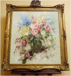 PAŁACOWE AUKCYJNE MALARSTWO! KWIATY  - Ingfried Paul HENZE-MORRO (1925-2013) CERTYFIKAT!