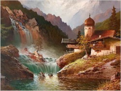 Wodospady W Pitztal z Widokiem na Wildgrat - Gustaw Weiss/Guwe XXL