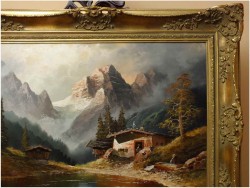 MEGA RARYTAS! ALPEJSKI KRAJOBRAZ - GUSTAW WEISS/GUWE (130 x 110)