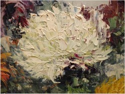 MALARSTWO WĘGIERSKIE, CHRYZANTEMY W WAZONIE - FERENC SZEKELY (1900-1988 Hungary)