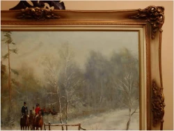 MEGA RARYTAS! JAZDA KONNA ZIMĄ - W.v.Kamp (122cm x 92cm)